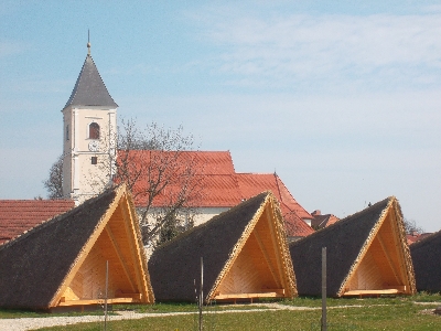 Glamping in earth lodges